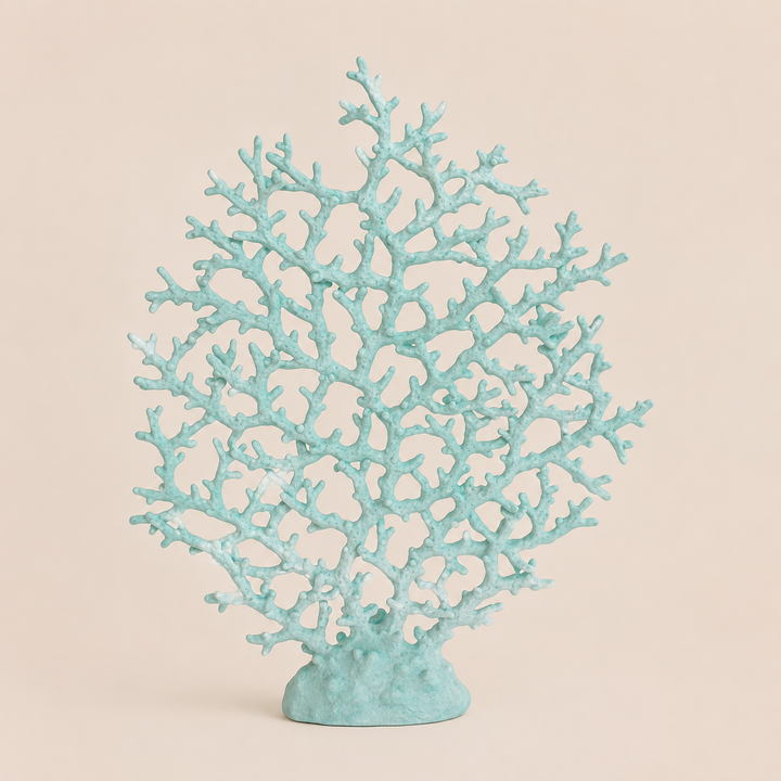 LARGE PALE TURQUOISE FAN CORAL 48X35CM catalogue view