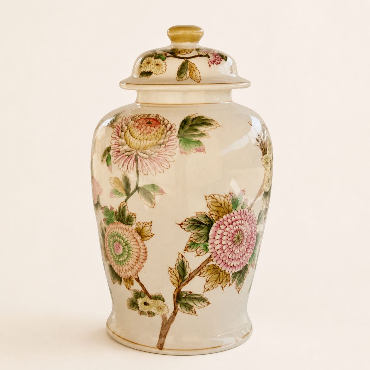 LARGE PINK FLORAL GINGER JAR 42X23CM — catalogue product image