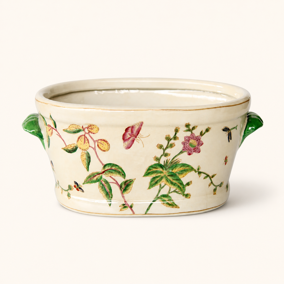 Large pink flower &amp; butterfly foot bath — catalogue product image