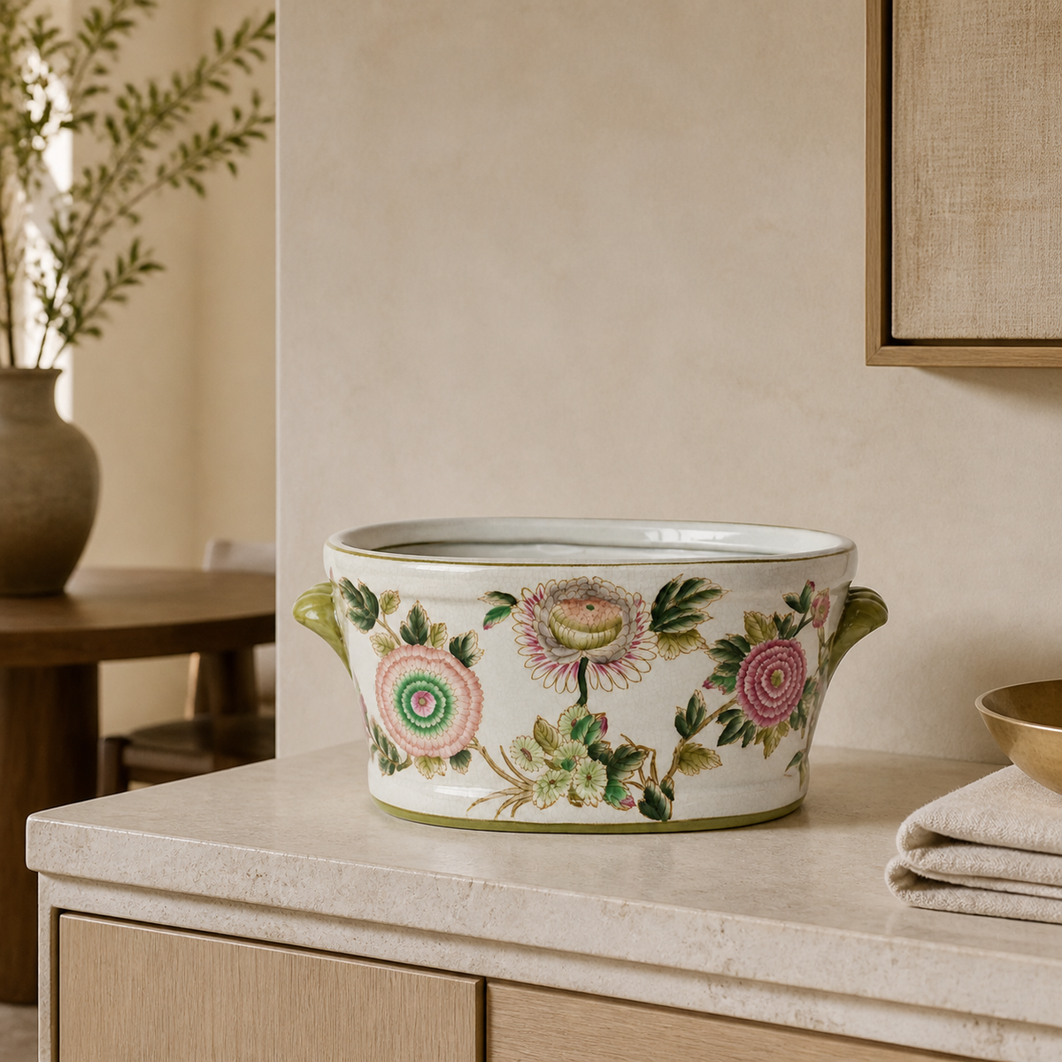 Large Pink Flower Large Footbath in a luxury interior