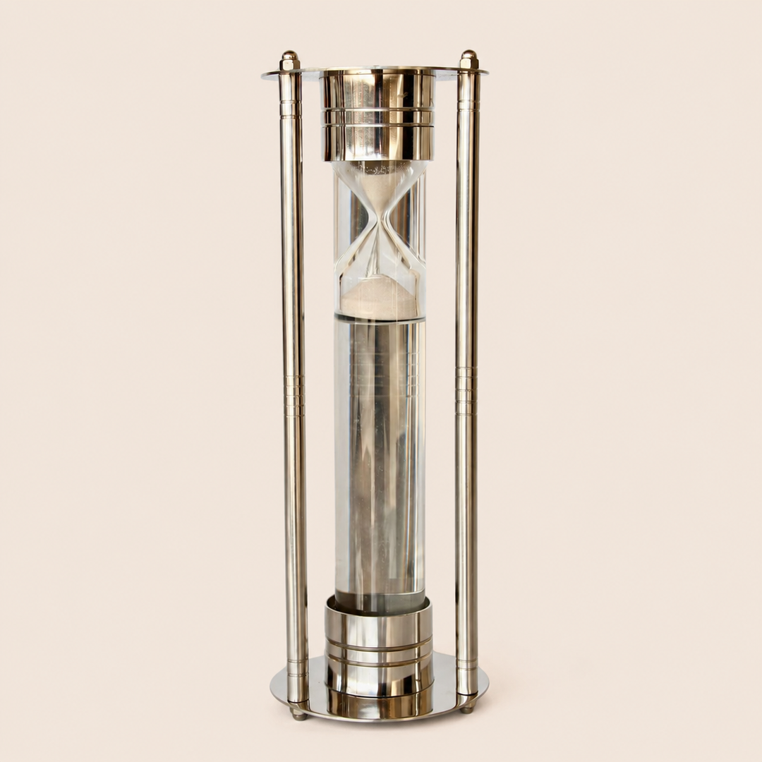 LARGE STEEL LIQUID SAND TIMER 28X10.5CM catalogue view