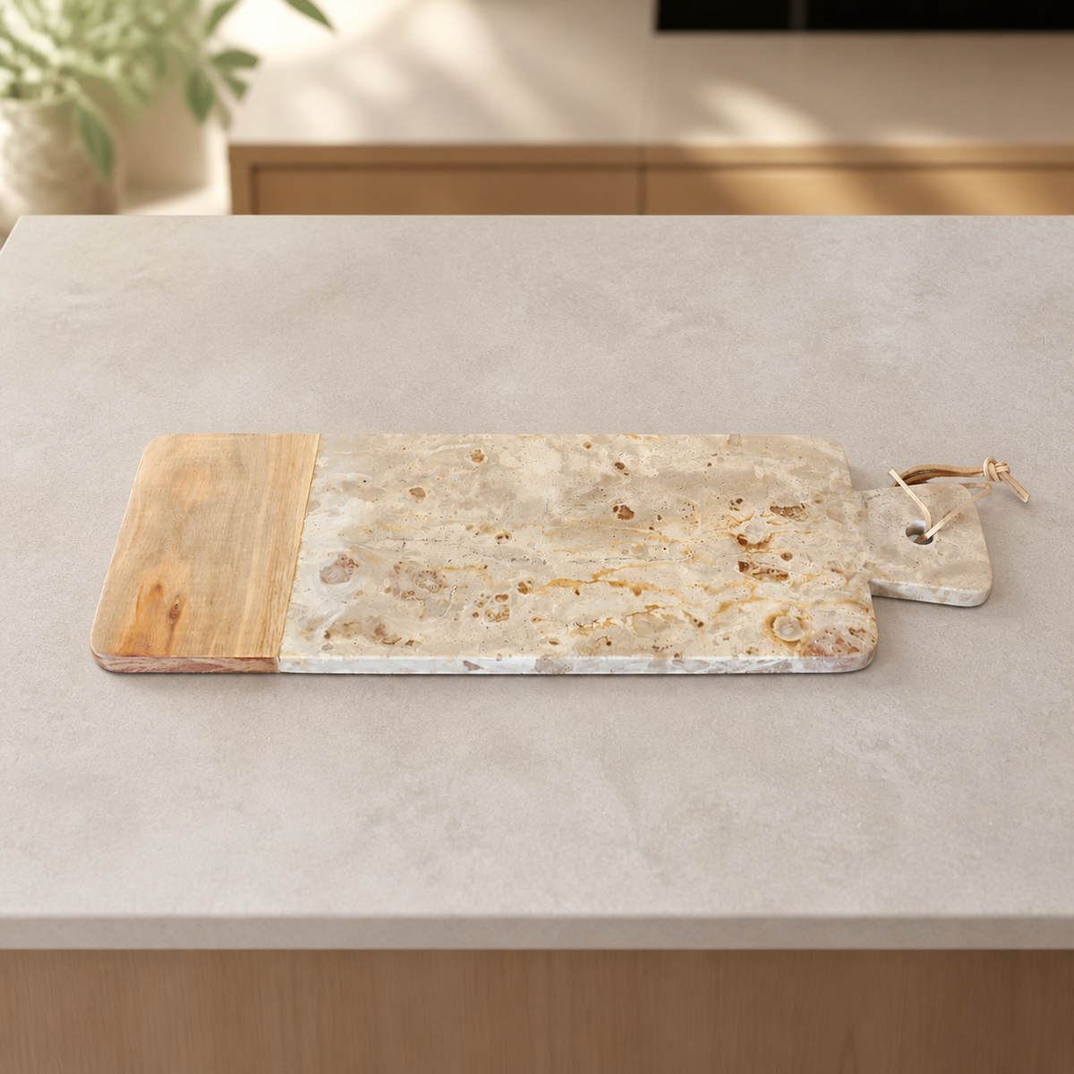 Leopard marble with wood 48X15cm — luxury lifestyle image
