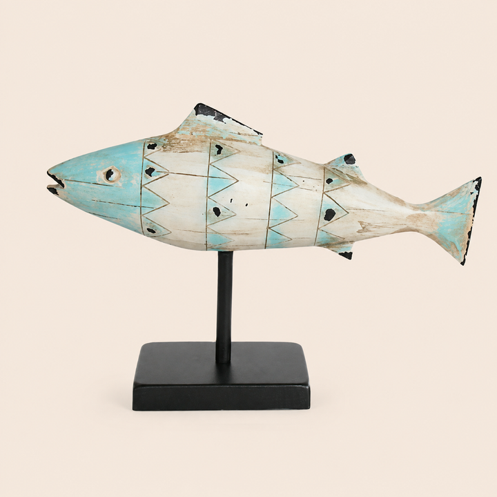 LONG BLUE FISH ON STAND 26X37CM catalogue view