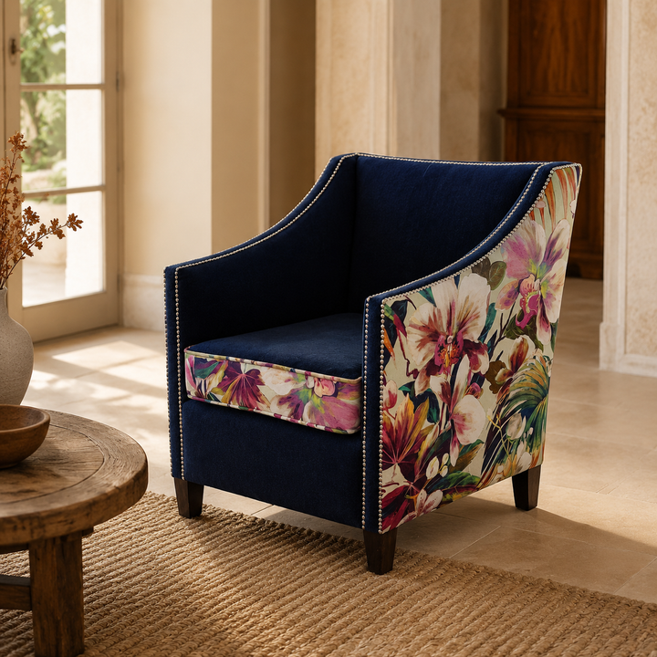Low Back Studded Occasional Chair - luxury lifestyle
