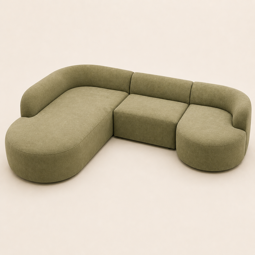 Lumina Curved Modular Couch | Custom Luxury Sofa - opposite three-quarter view