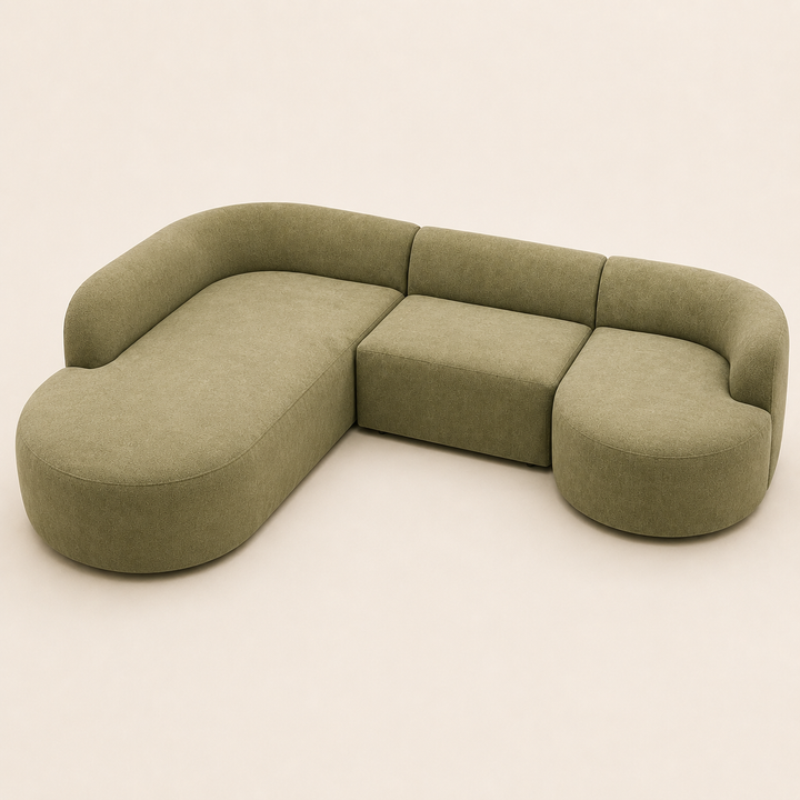 Lumina Curved Modular Couch | Custom Luxury Sofa - opposite three-quarter view
