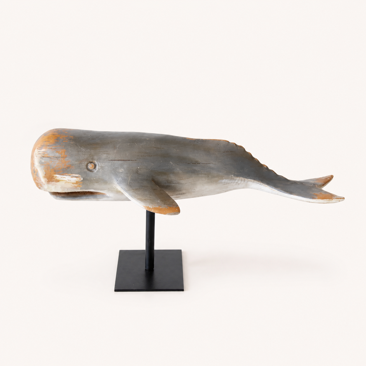 Medium grey whale on stand — catalogue product image