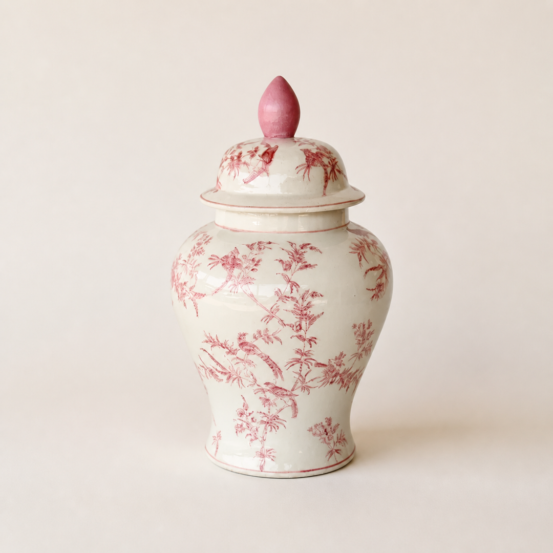 Medium pink fine design ginger jar - catalogue
