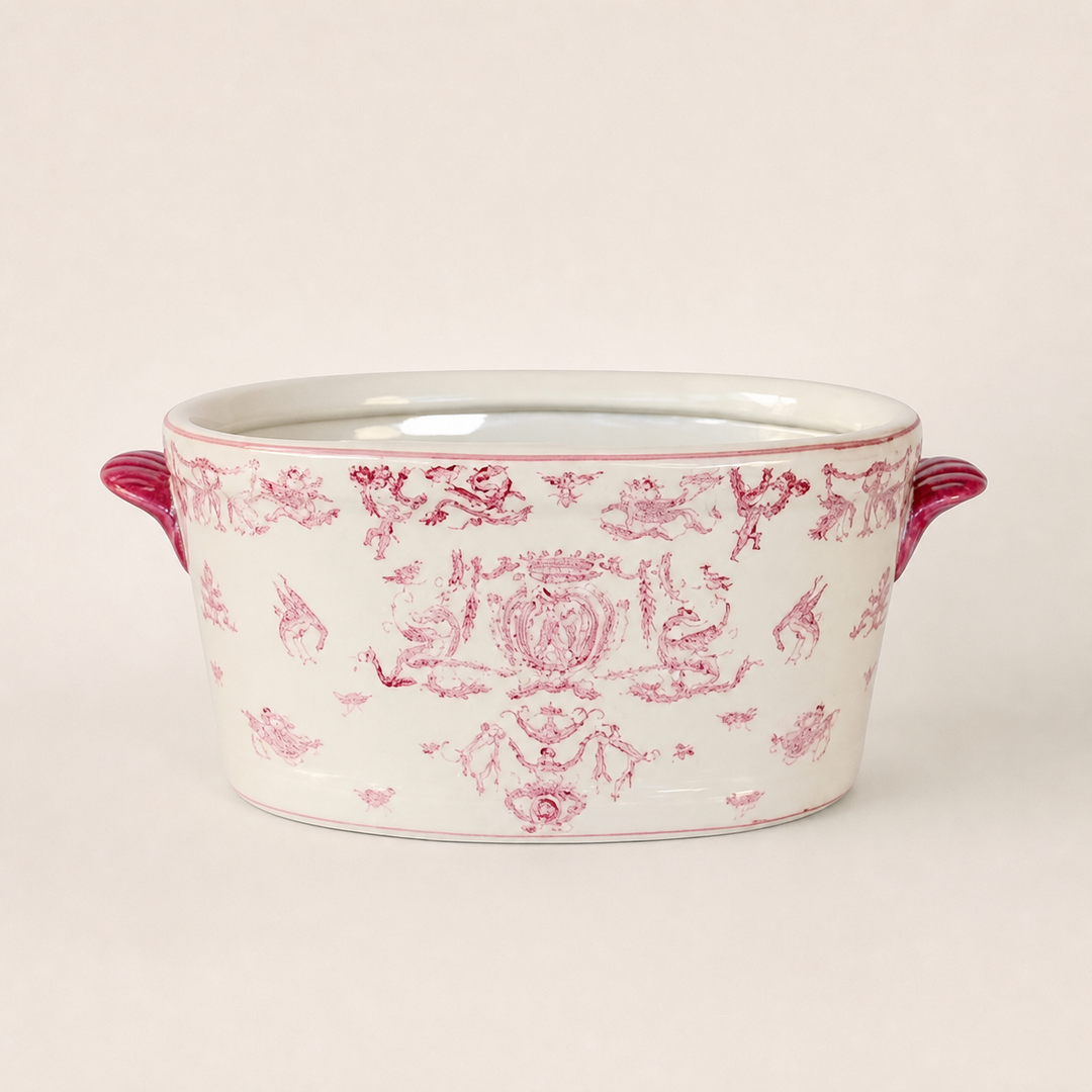 Medium Pink Footbath on a warm ivory catalogue background