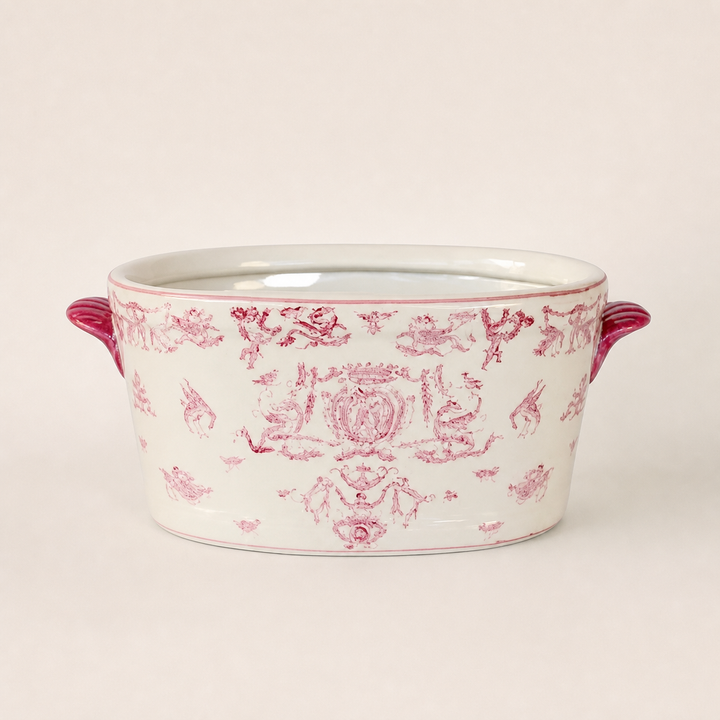 Medium Pink Footbath on a warm ivory catalogue background