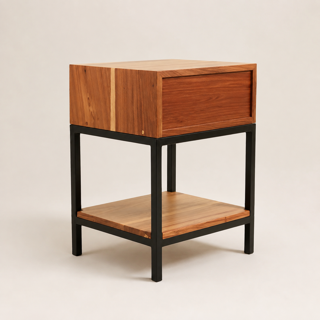 Metal Leg Kiaat Pedestal — rear view