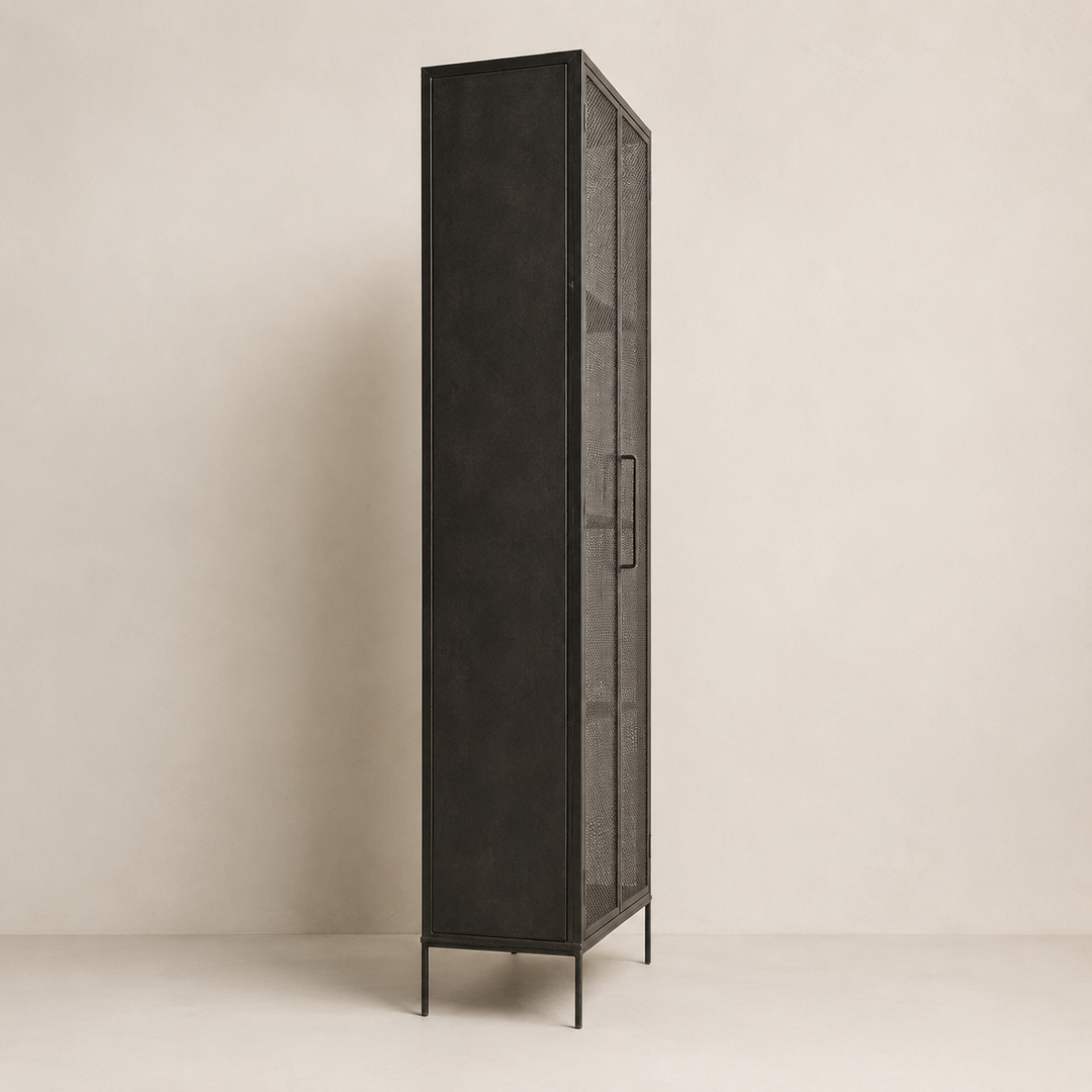 Metal Mash Wire Cabinet 800L X 400D X 2100H - side profile