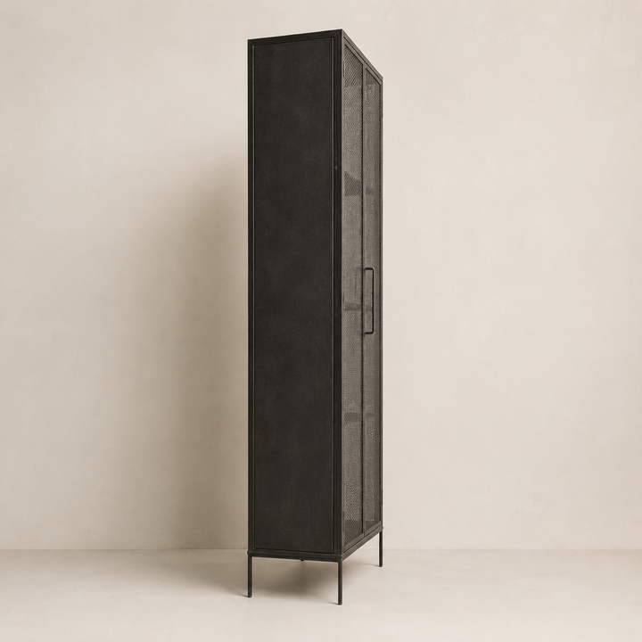 Metal Mash Wire Cabinet 800L X 400D X 2100H - side profile