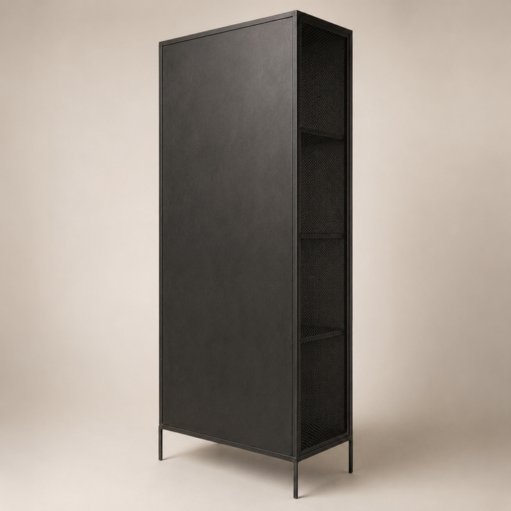 Metal Mash Wire Cabinet 800L X 400D X 2100H - rear angle