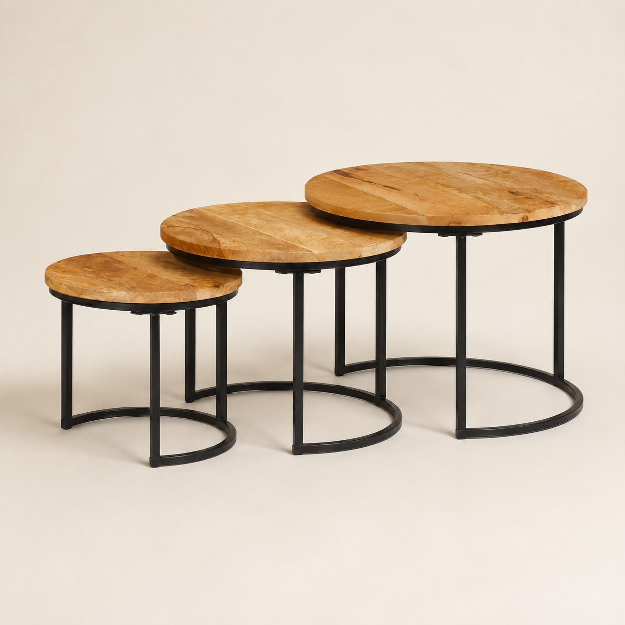 Metal Nesting Table Stand Set of 3 - opposite product view