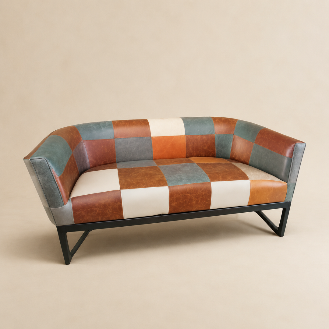 Metal Tub 2 Seater Couch - opposite three-quarter view