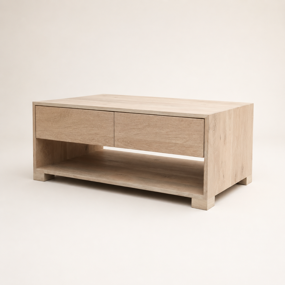 Miami Coffee table Oak 1200 x 800 x 500 mm H — rear angle