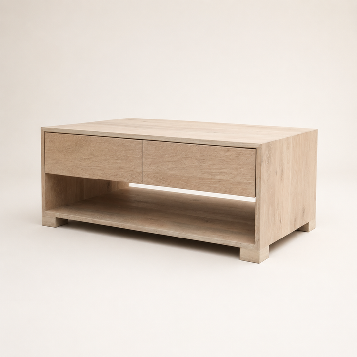 Miami Coffee table Oak 1200 x 800 x 500 mm H — rear angle