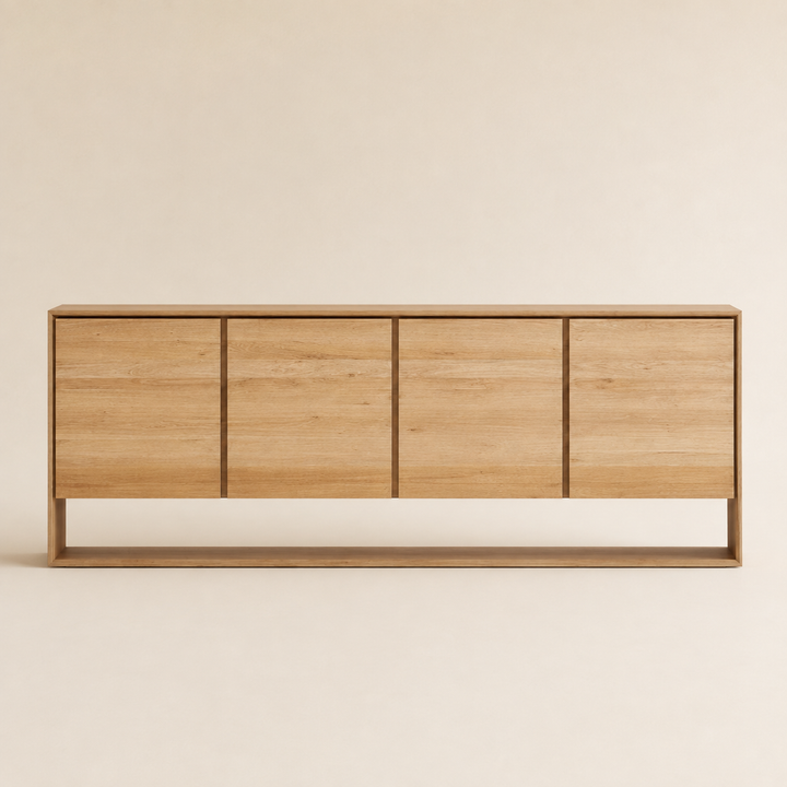 Miami Plasma Unit Oak 2000 x 500 x 600 mm H — side profile