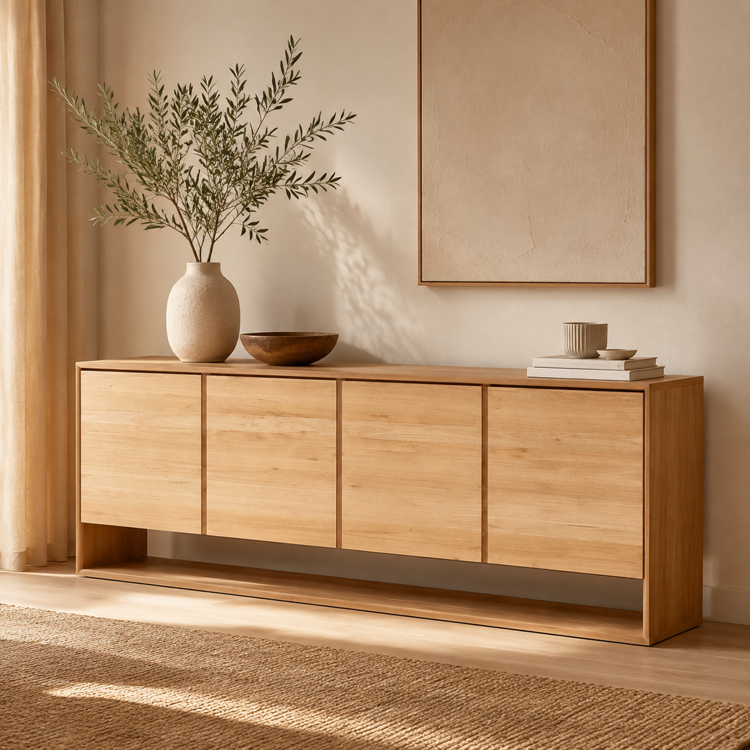 Miami Plasma Unit Oak 2000 x 500 x 600 mm H — luxury lifestyle