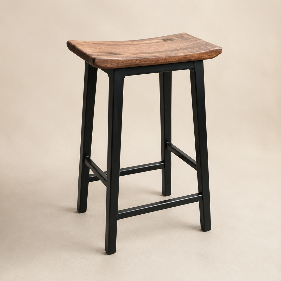 Nashville Bar Stool Industrial  Solid Wood Seat 75cm H - main product view