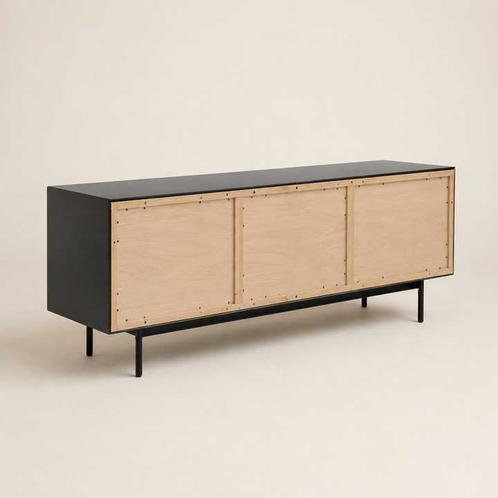 New Castle Mdf &amp; Oak server — rear angle