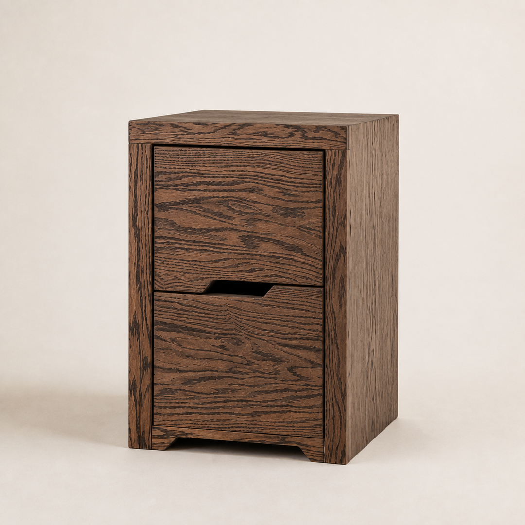 New York Red Oak Pedestal — opposite three-quarter view