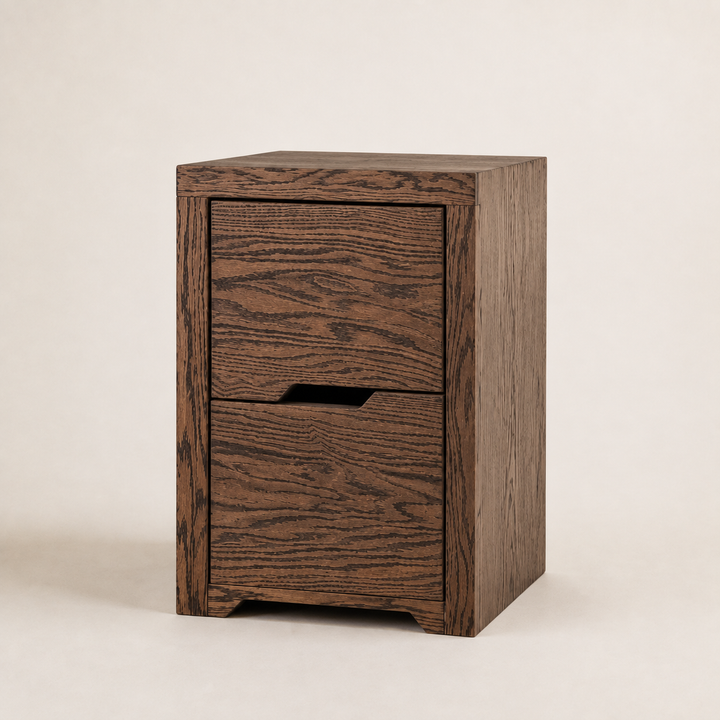 New York Red Oak Pedestal — opposite three-quarter view