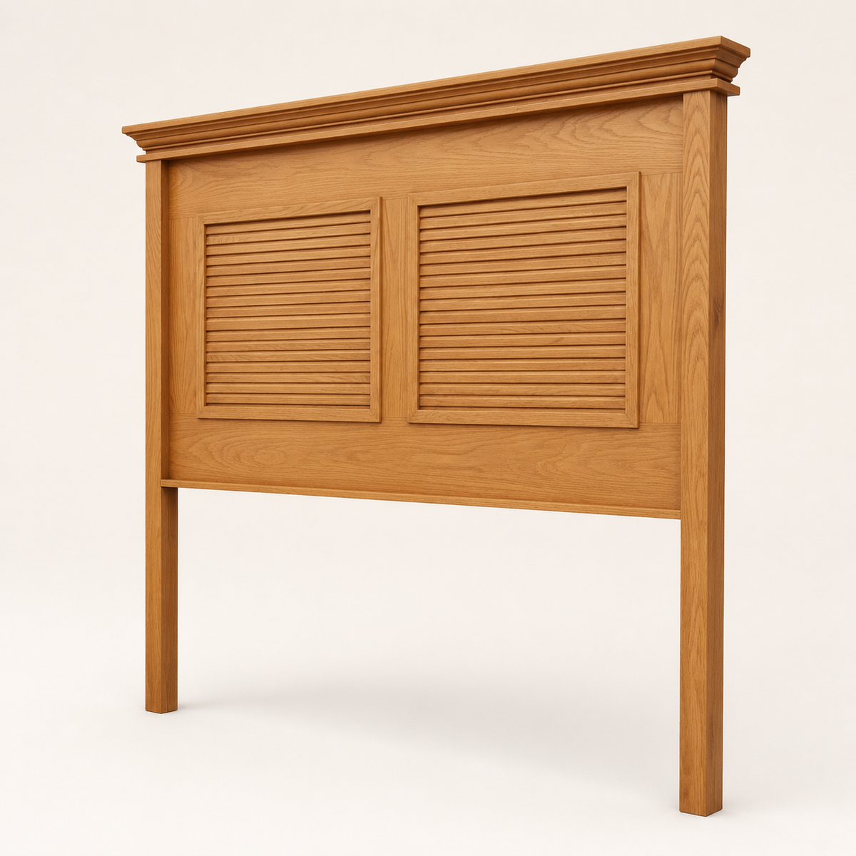 Oak Classic Style Headboard Only - opposite three-quarter view