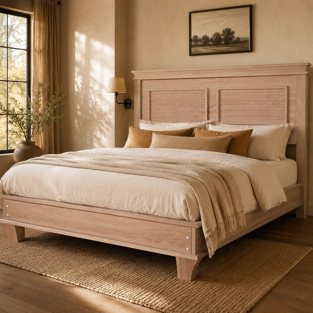 Oak Classic Style King Bed with Rubio Monocoat - luxury bedroom lifestyle