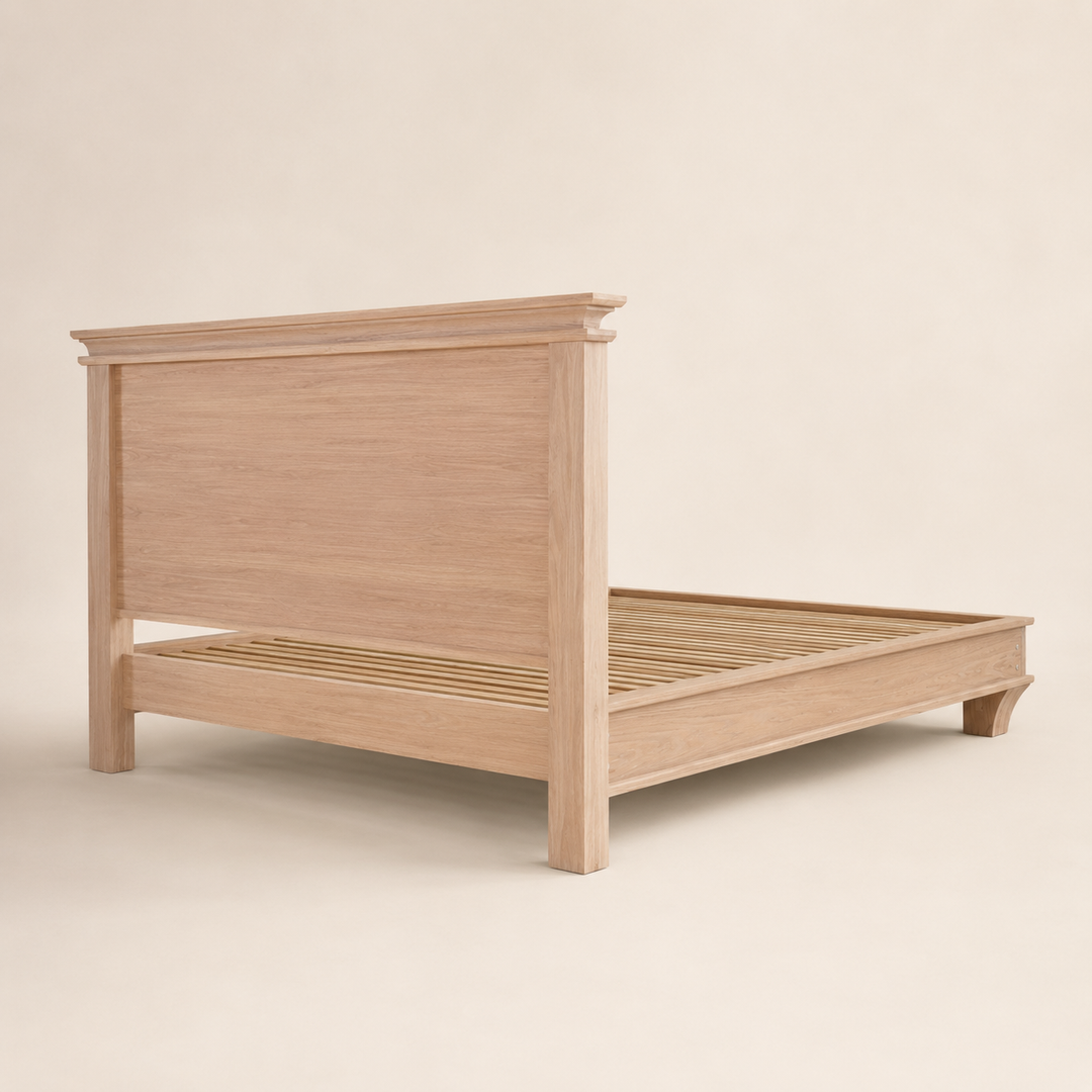 Oak Classic Style King Bed with Rubio Monocoat - rear angle