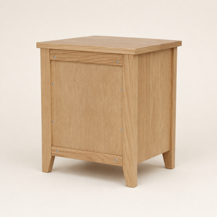 Oak Haven 3 Drawer Pedestal 500w x 500d x 600h — rear view