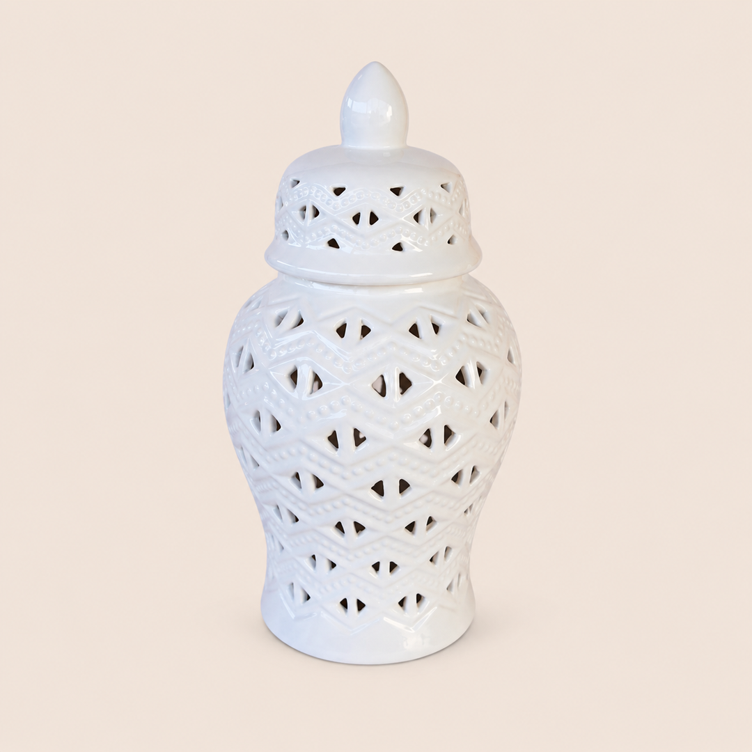 Large White Cut-Out Ginger Jar 47X23CM catalogue view