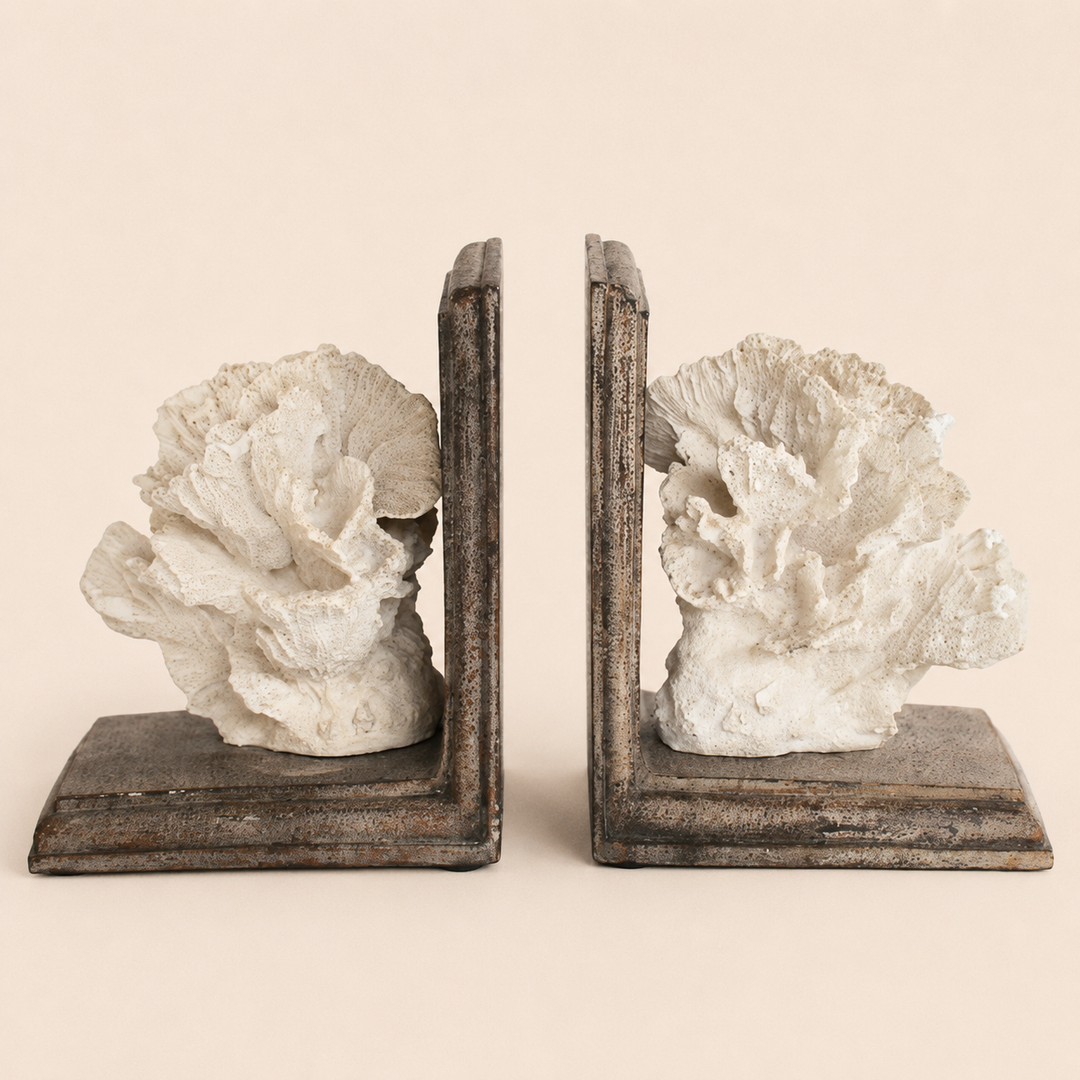 PAIR NATURAL CORAL BOOKENDS 17X14CM catalogue view