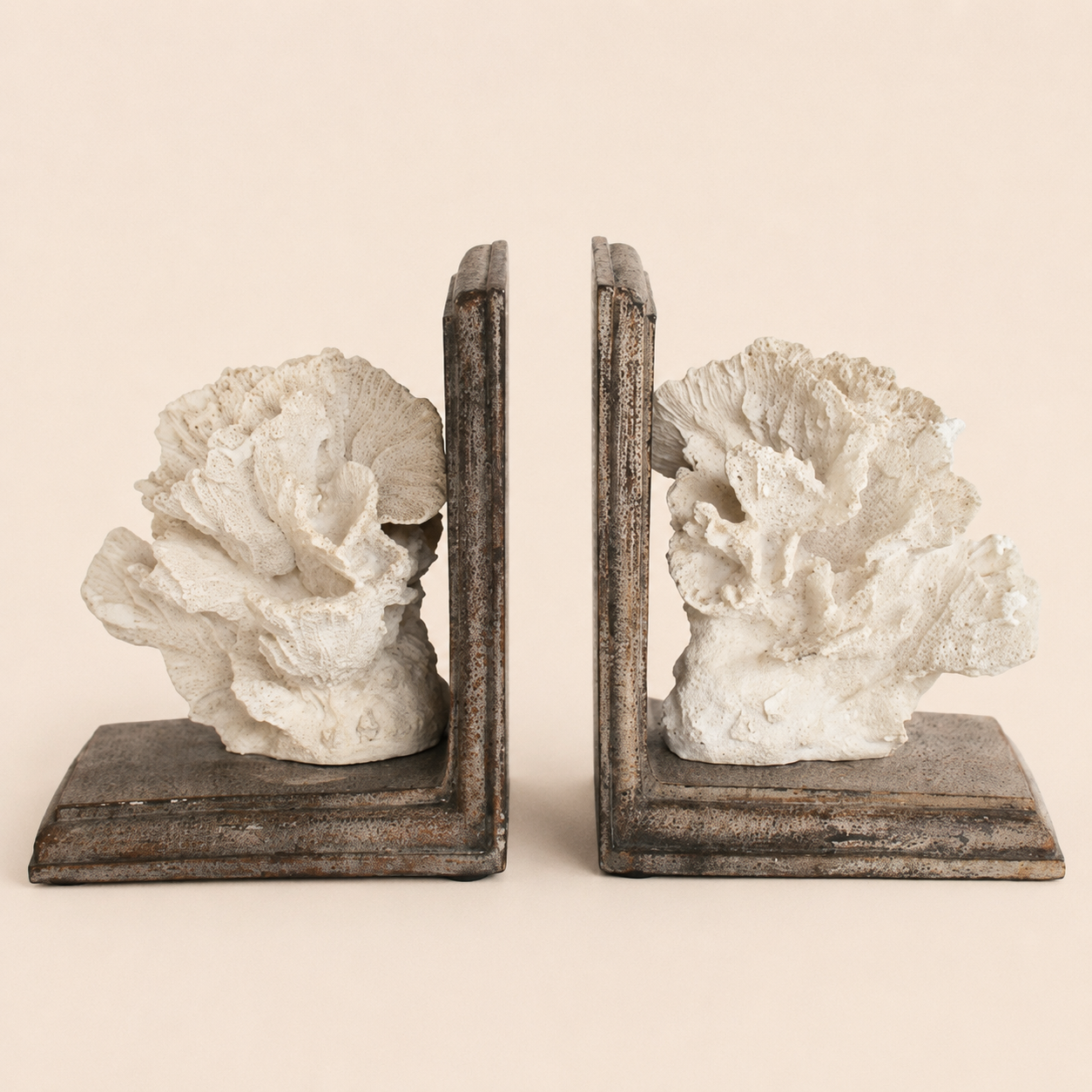 PAIR NATURAL CORAL BOOKENDS 17X14CM catalogue view