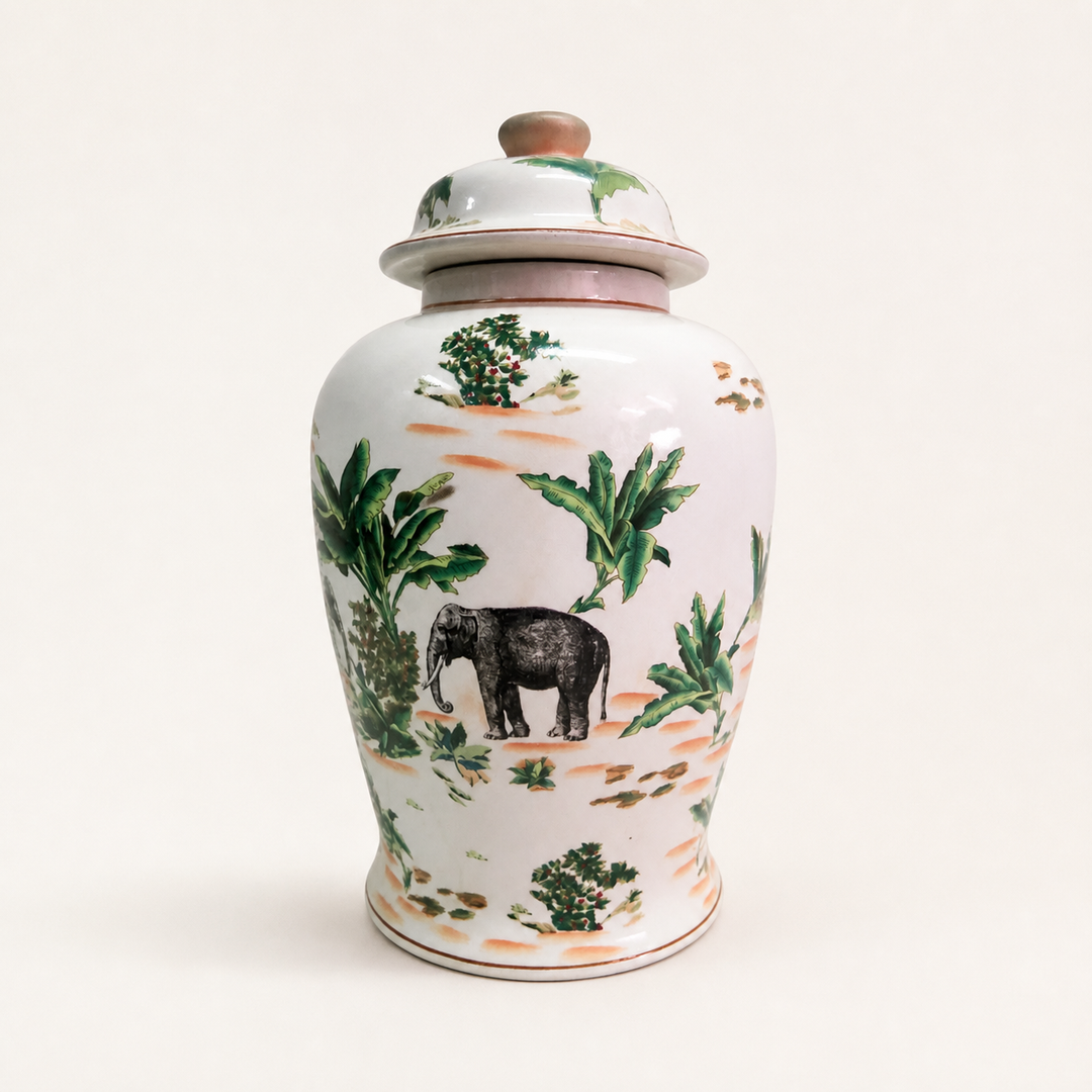 Palm Elephant Ginger jar — catalogue product image