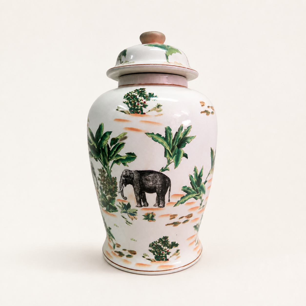 Palm Elephant Ginger jar — catalogue product image