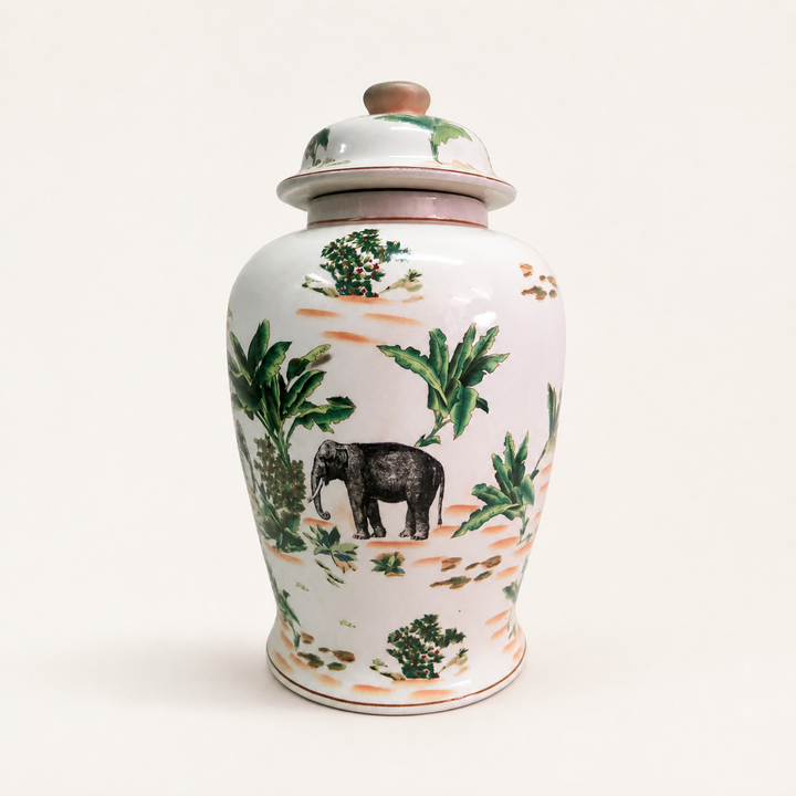 Palm Elephant Ginger jar — catalogue product image
