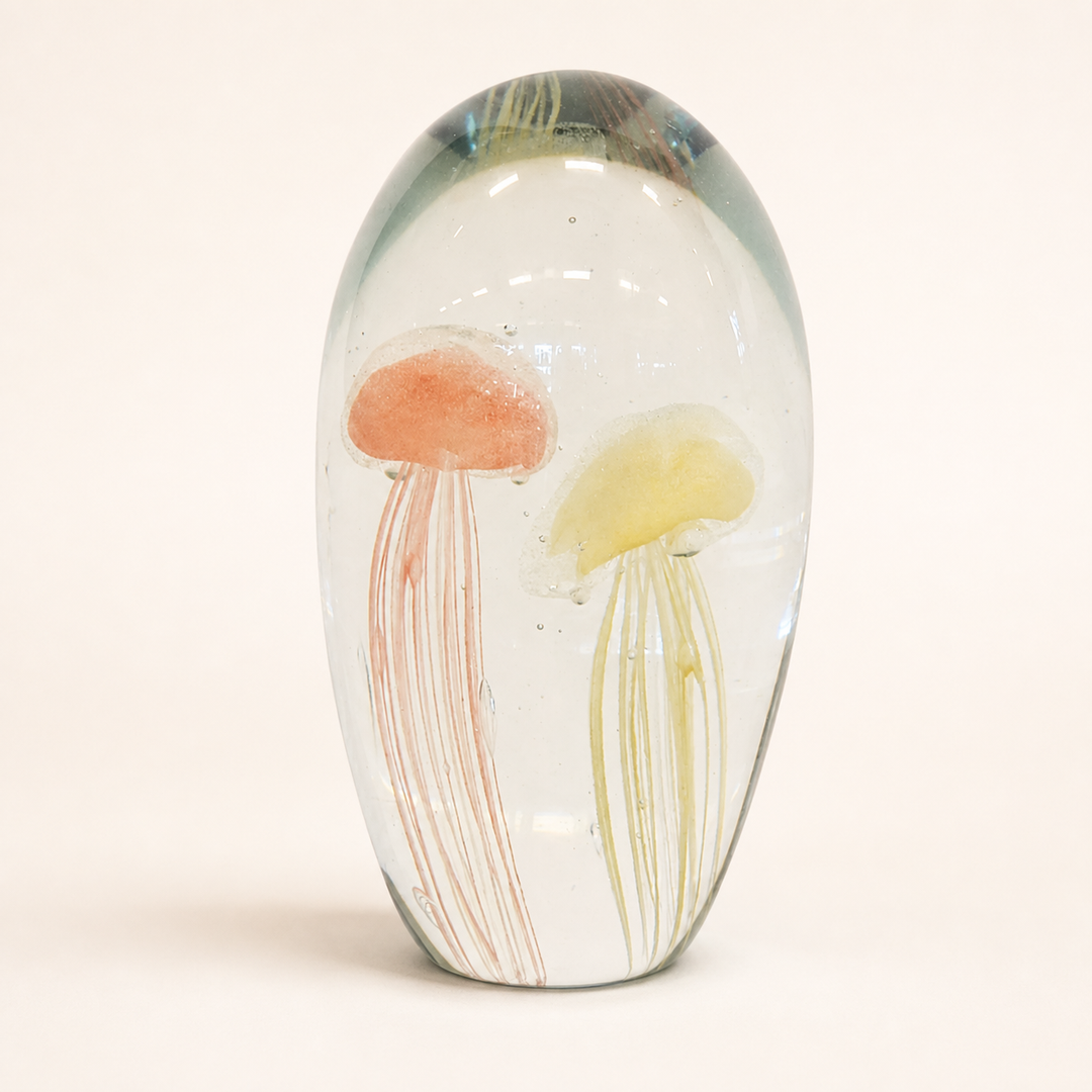 Paperweight jellyfish 16cm peach white catalogue