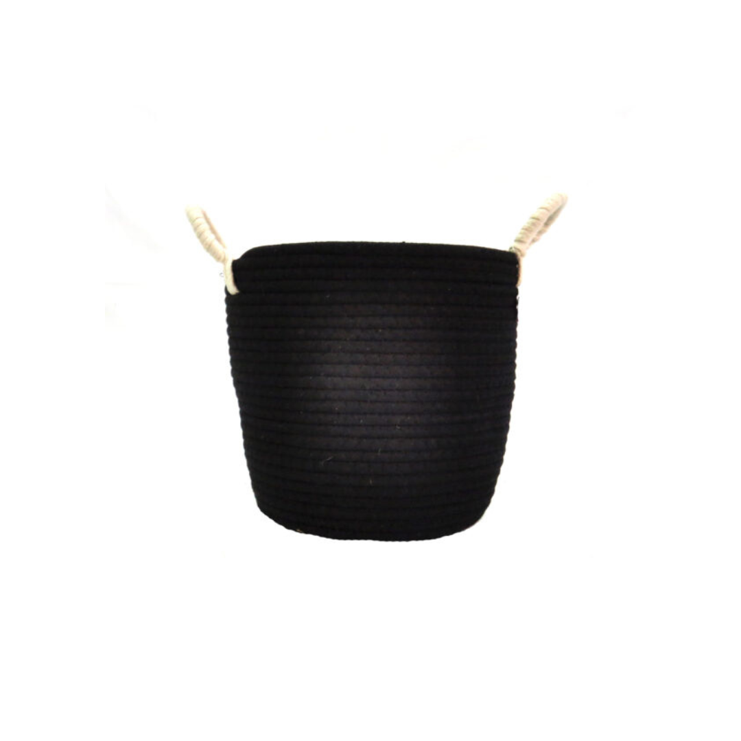 Elevate Your Home Decor with the Exquisite Ethio Basket 25x25
Add a touch of modern elegance and sophistication to your space with our expertly woven Ethio Basket 25x25. Measuring 25cm in height and width, this stunning basket features a beautiful black cotton weave design with crisp white handles, perfect for adding a sleek and refined touch to any room.
Perfect Blend of Style and Functionality