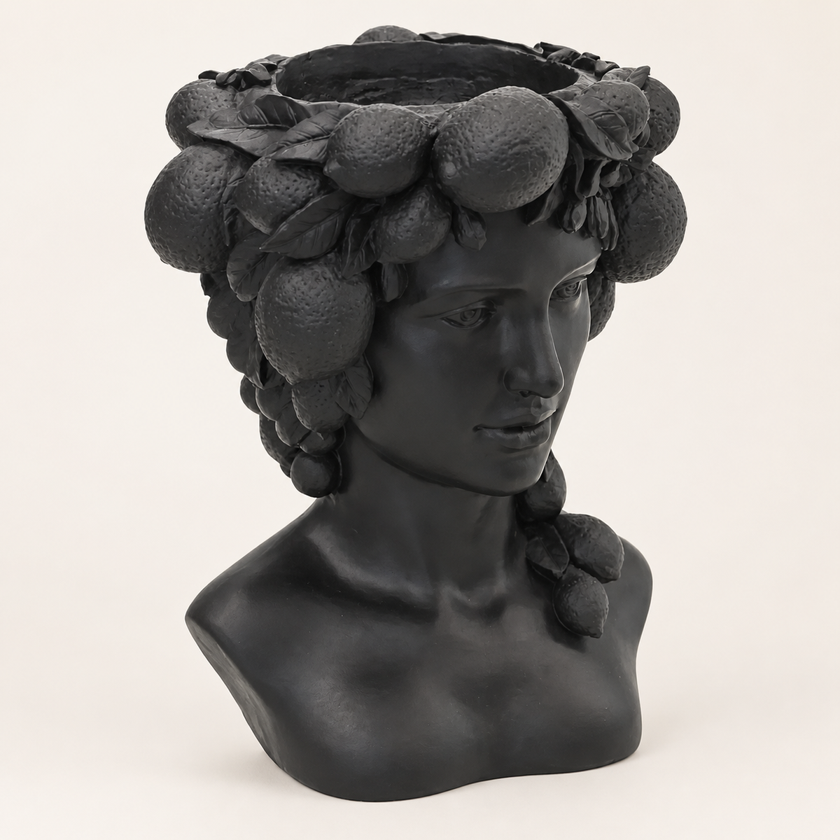 Resin lady head vase black catalogue