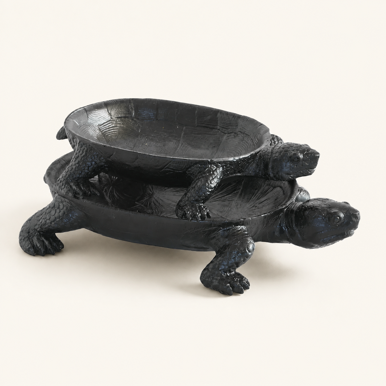 Resin turtle platter black set 2 - catalogue