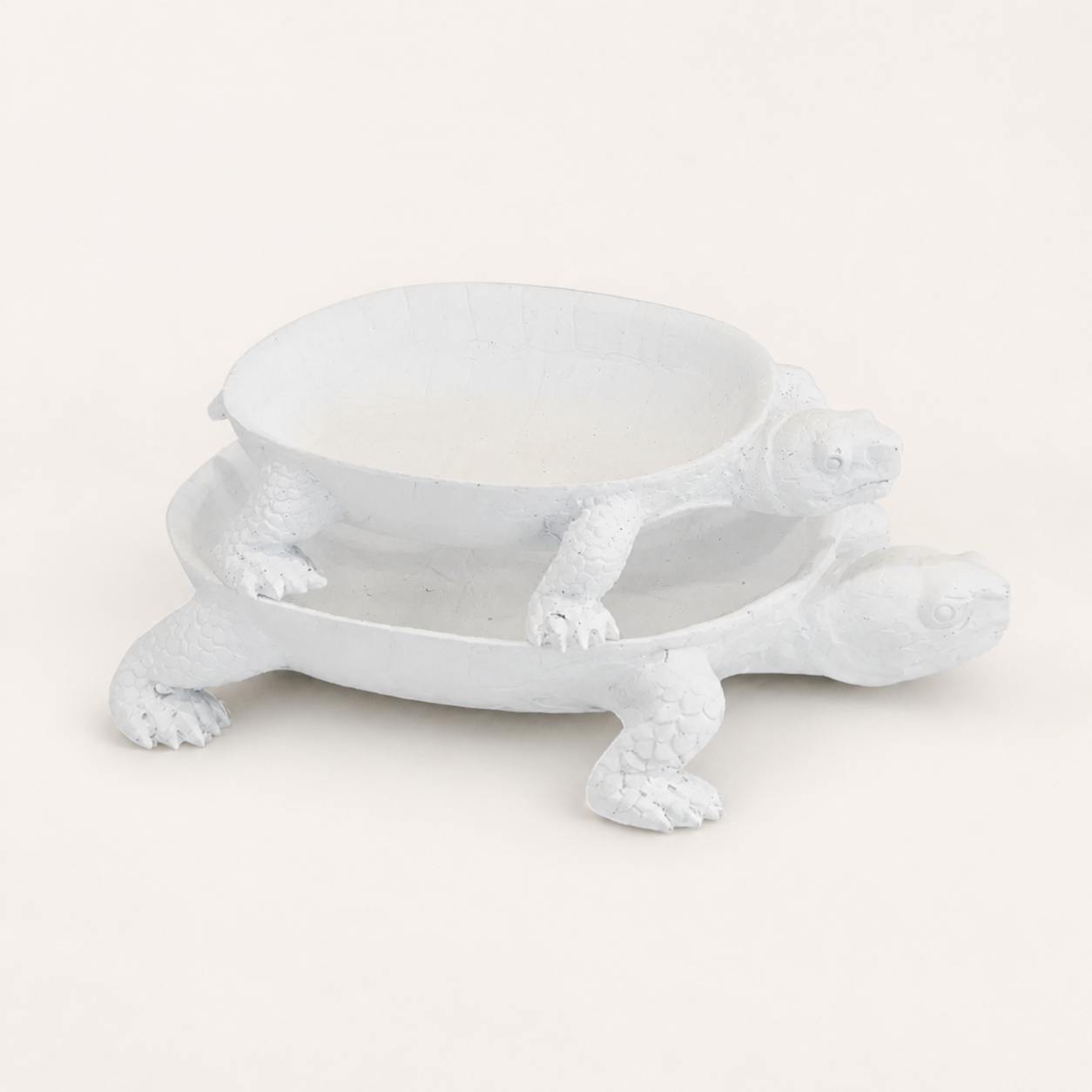 Resin turtle platter white set 2 - catalogue