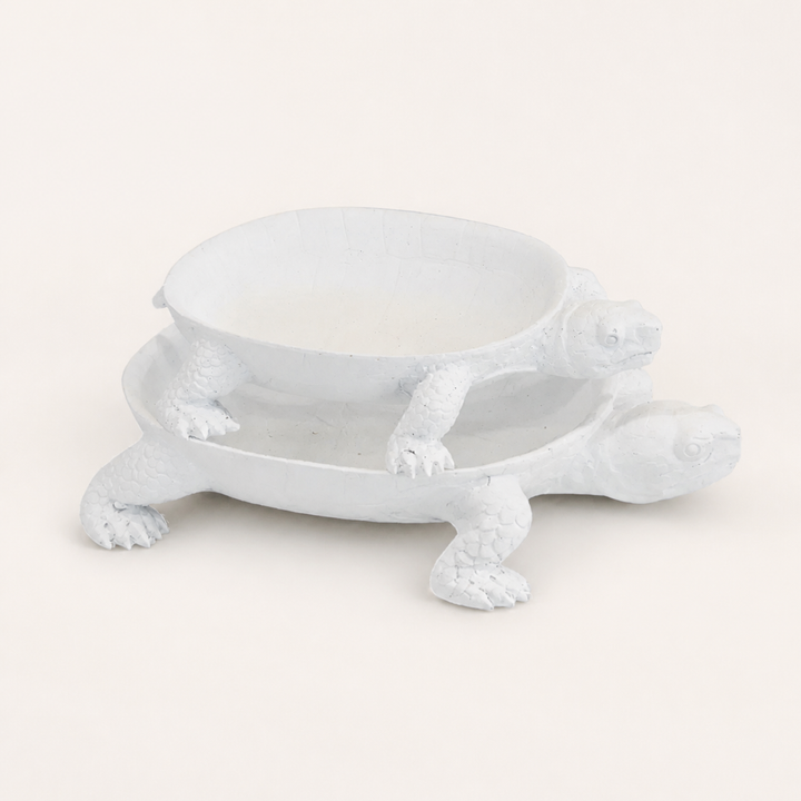 Resin turtle platter white set 2 - catalogue
