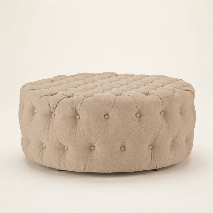 Round Deep Button Ottoman — main product view