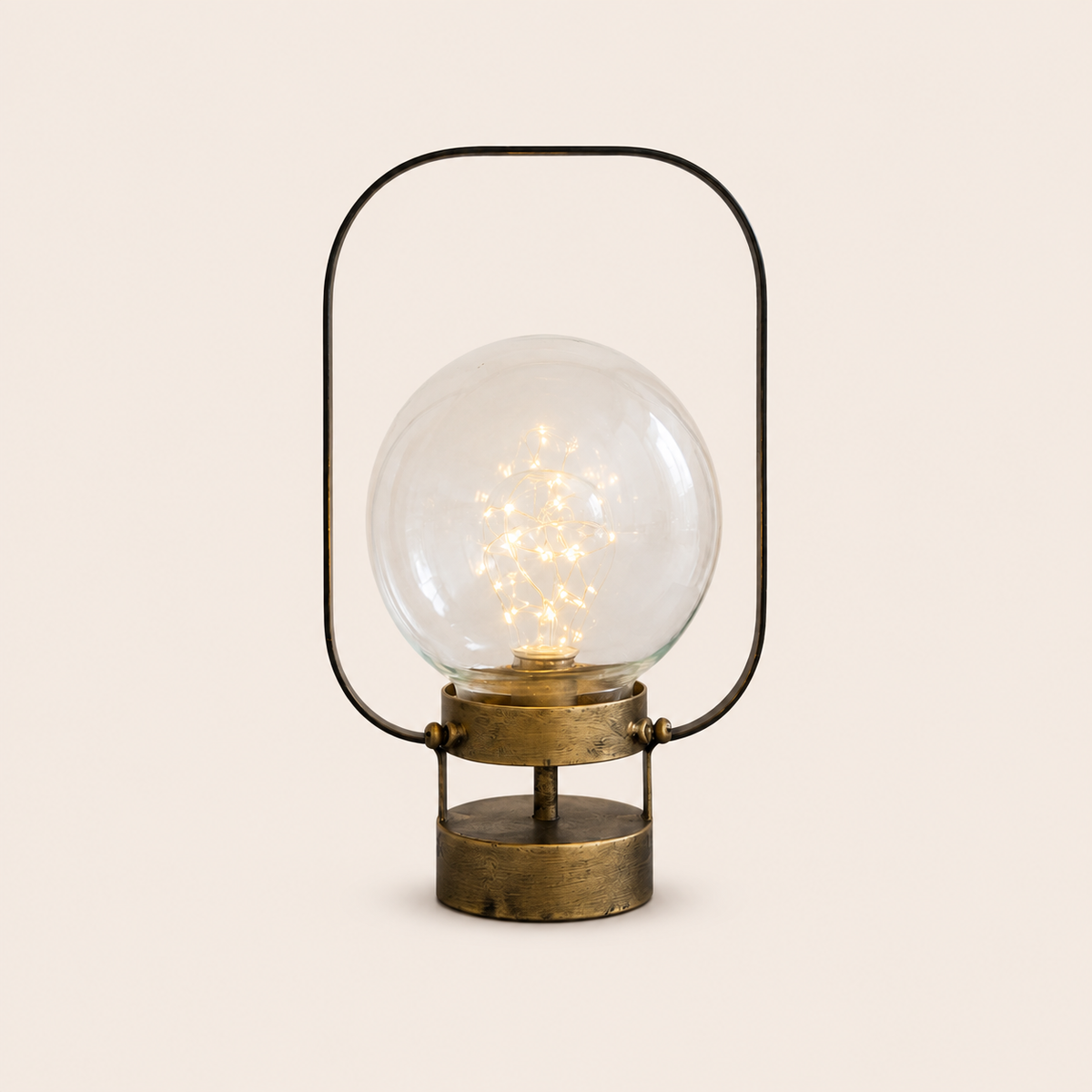 Led Battery Operated Round Glass Lantern 29X18CM – catalogue view