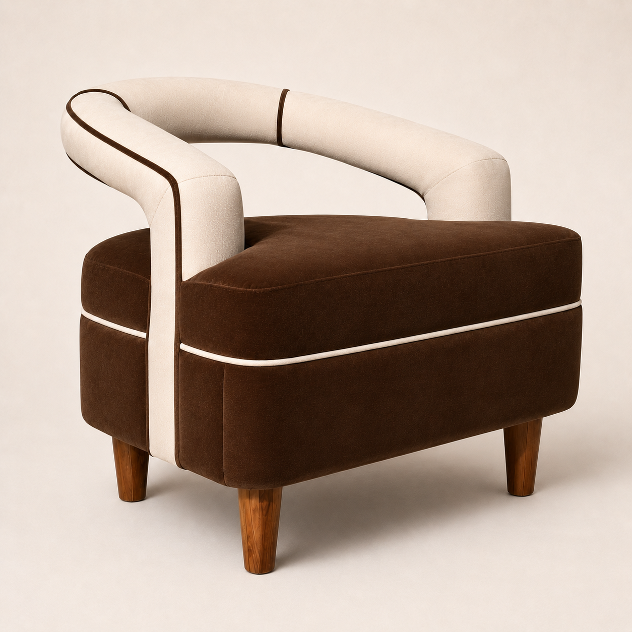 Velour Haven Occasional Chair - opposite three-quarter view