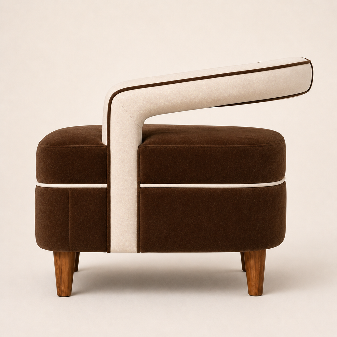 Velour Haven Occasional Chair - side profile