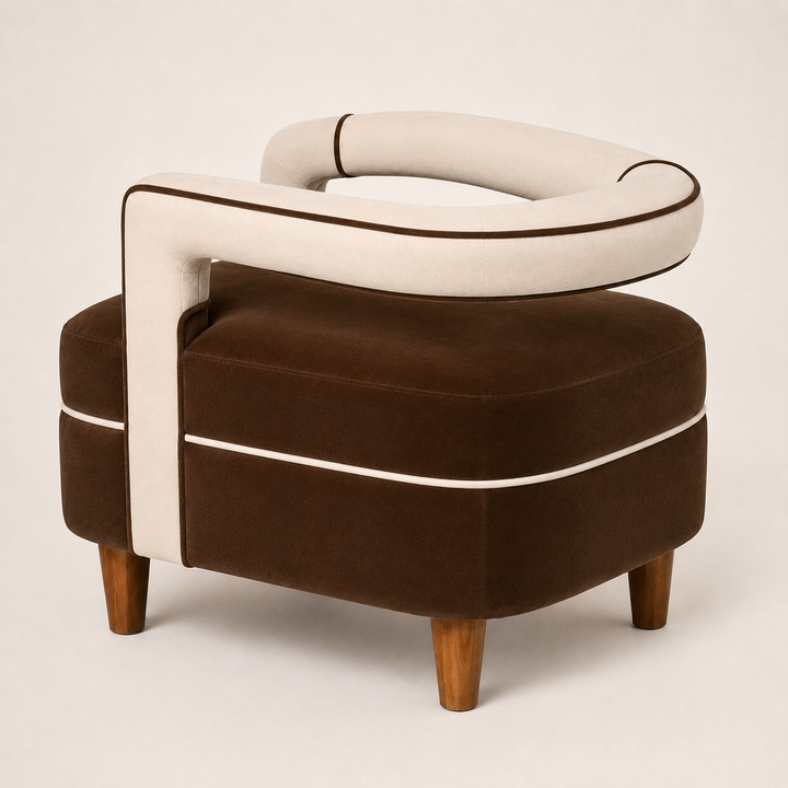Velour Haven Occasional Chair - rear angle