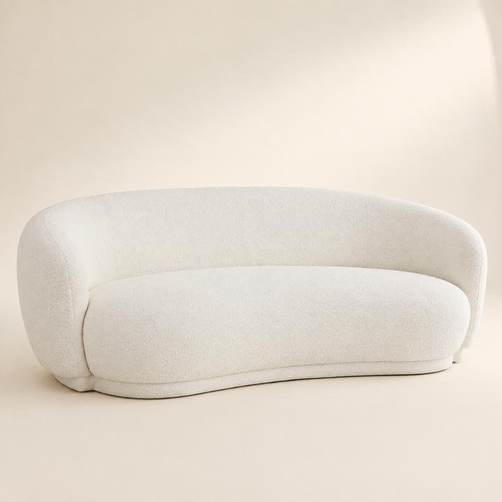 Wales Light Cream 2 Seater Couch 73X190X90cm - side profile